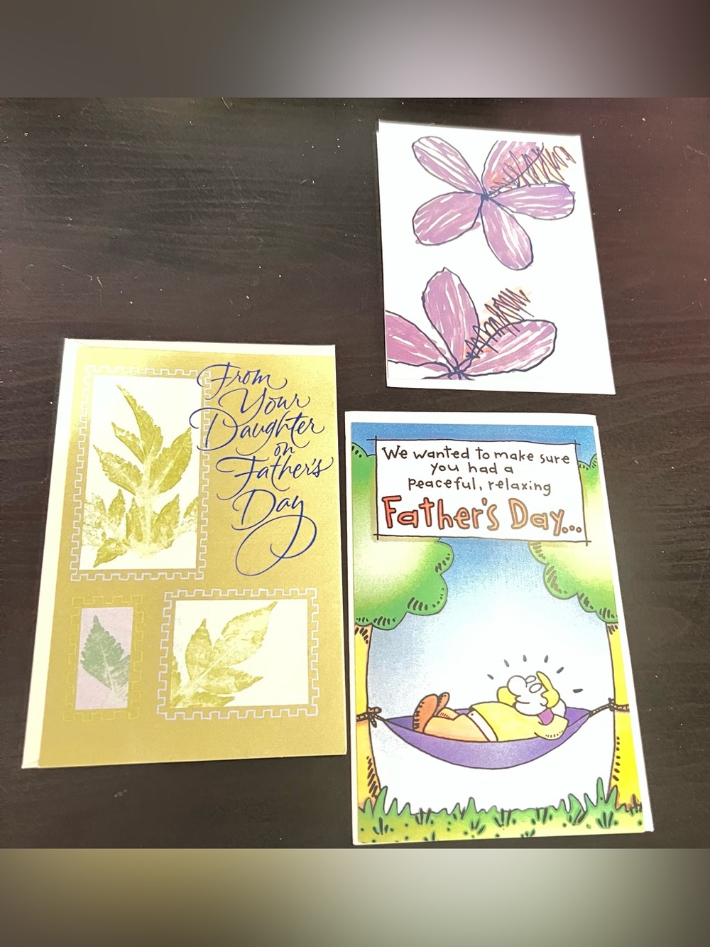 Vintage 2 Father’s Day & 1 Mother’s Day Card Lot: 3 Greeting Cards